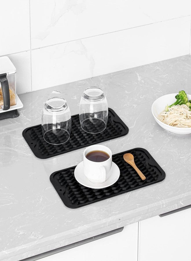MicoYang Silicone Dish Drying Mat for Multiple Usage,Easy clean,Eco-friendly,Heat-resistant Silicone Mat for Kitchen Counter or Sink,Refrigerator or Drawer Liner Black S 12 inches x 6 inches - Image 5